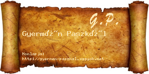 Gyermán Paszkál névjegykártya